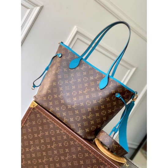 Luxury Replica LV Monogram Inside Out Neverfull MM M13753 Blue Shoulder Bag Knockoff Mirror Quality Replica LV Monogram Inside Out Neverfull MM M13753 Blue Shoulder Bag Clone