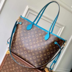 Mirror Quality Replica LV Monogram Inside Out Neverfull MM M13753 Blue Shoulder Bag Clone
