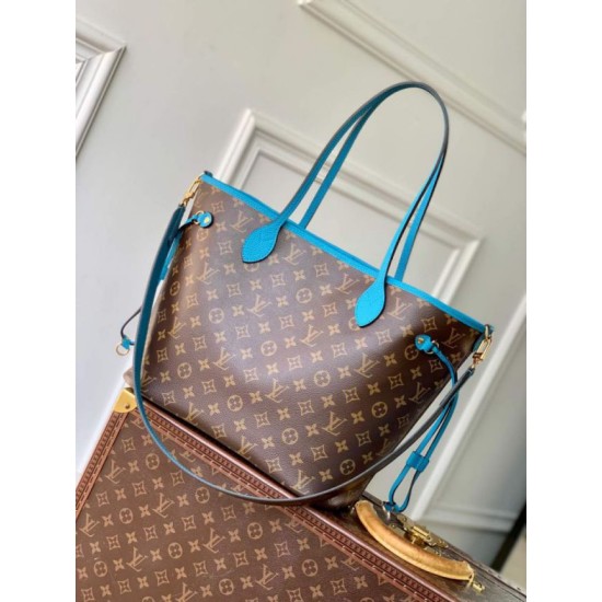 Luxury Replica LV Monogram Inside Out Neverfull MM M13753 Blue Shoulder Bag Knockoff Mirror Quality Replica LV Monogram Inside Out Neverfull MM M13753 Blue Shoulder Bag Clone