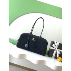 Mirror Quality Replica Chanel 26S Maxi Bowling Bag AS6211 Dark Blue Calfskin Suede Clone
