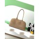 Luxury Replica Chanel 26S Maxi Bowling Bag AS6211 Dark Beige Calfskin Suede Knockoff Mirror Quality Replica Chanel 26S Maxi Bowling Bag AS6211 Dark Beige Calfskin Suede Clone