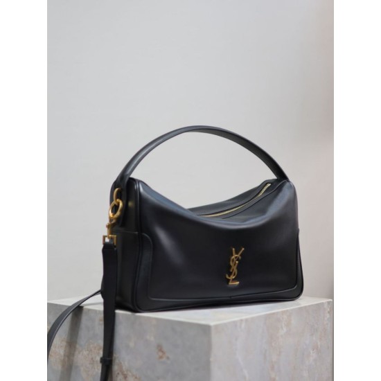 Mirror Quality Replica YSL Saint Laurent Soft Camera Handbag in Black Clone