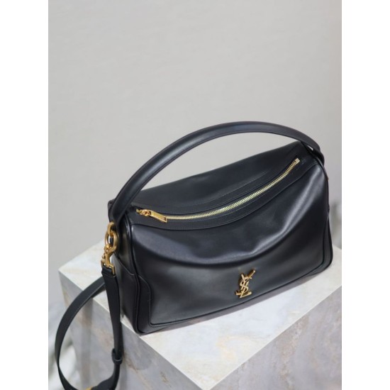 Mirror Quality Replica YSL Saint Laurent Soft Camera Handbag in Black Clone