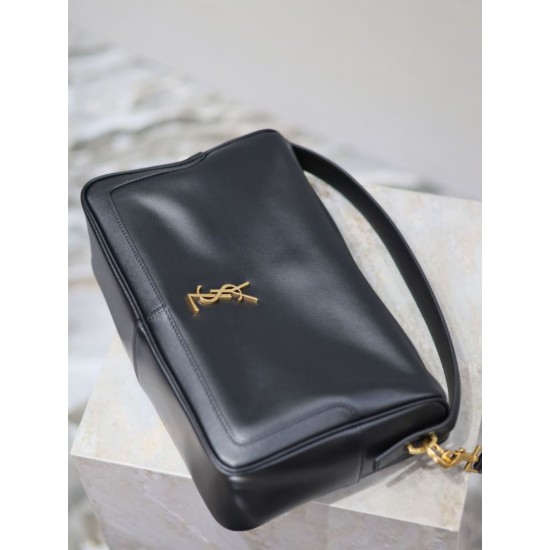 Mirror Quality Replica YSL Saint Laurent Soft Camera Handbag in Black Clone