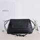 Mirror Quality Replica Bottega Veneta Giorno Intrecciato Shoulder Bag in Black Clone