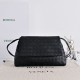 Mirror Quality Replica Bottega Veneta Giorno Intrecciato Shoulder Bag in Black Clone