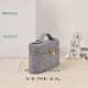 Mirror Quality Replica Bottega Veneta Makeup Case in Gray Suede Clone