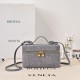 Mirror Quality Replica Bottega Veneta Makeup Case in Gray Suede Clone