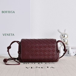 Mirror Quality Replica Bottega Veneta Notturno Intrecciato Shoulder Bag Burgundy Clone