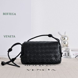 Luxury Replica Bottega Veneta Notturno Intrecciato Shoulder Bag Black Knockoff Mirror Quality Replica Bottega Veneta Notturno Intrecciato Shoulder Bag Black Clone