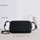 Mirror Quality Replica Bottega Veneta Notturno Intrecciato Shoulder Bag Black Clone