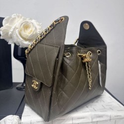 Mirror Quality Replica Chanel AS5293 Drawstring Shoulder Bag Green Clone
