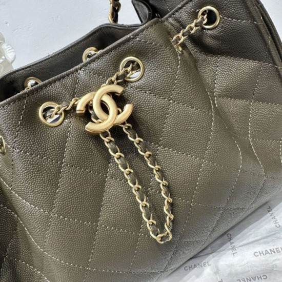 Mirror Quality Replica Chanel AS5293 Drawstring Shoulder Bag Green Clone