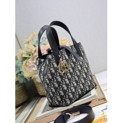 Mirror Quality Replica Dior Bag Toujours Small Oblique Denim Jacquard Bag in Blue Clone