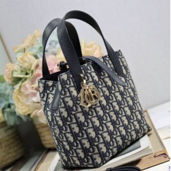 Mirror Quality Replica Dior Bag Toujours Small Oblique Denim Jacquard Bag in Blue Clone