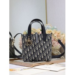 Mirror Quality Replica Dior Bag Toujours Small Oblique Denim Jacquard Bag in Blue Clone