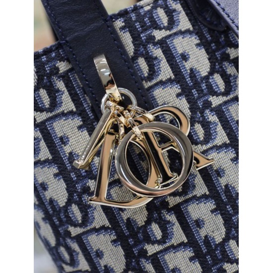 Mirror Quality Replica Dior Bag Toujours Small Oblique Denim Jacquard Bag in Blue Clone