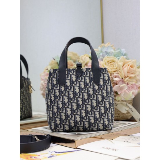 Mirror Quality Replica Dior Bag Toujours Small Oblique Denim Jacquard Bag in Blue Clone