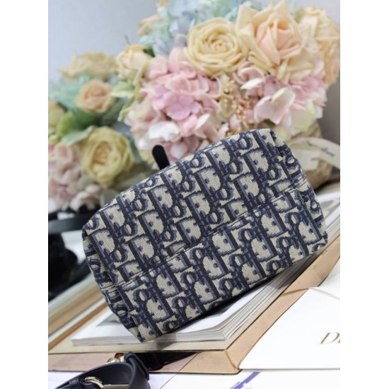 Mirror Quality Replica Dior Bag Toujours Small Oblique Denim Jacquard Bag in Blue Clone