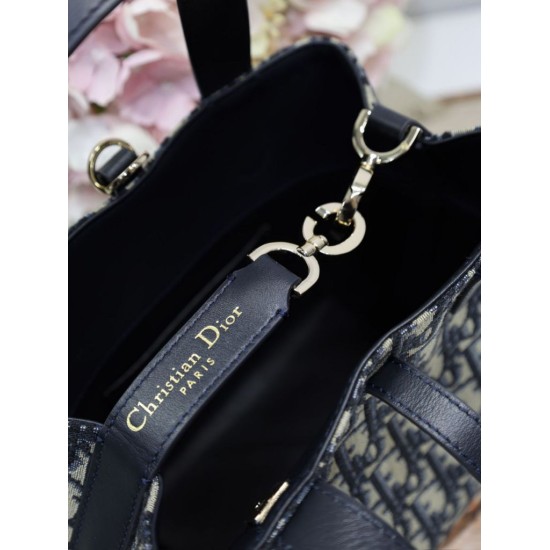 Mirror Quality Replica Dior Bag Toujours Small Oblique Denim Jacquard Bag in Blue Clone