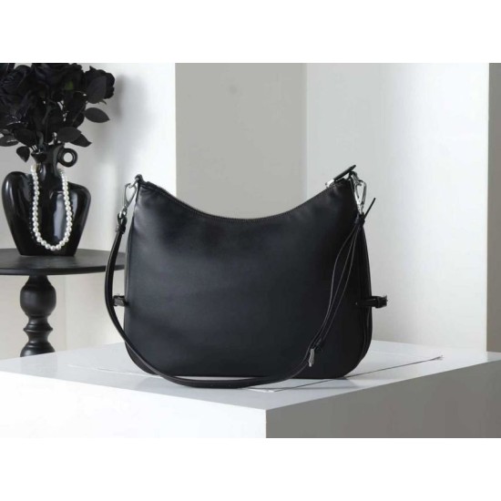 Mirror Quality Replica Prada Fold Large Crossbody Bag 1BC288 in Black/Brown Clone