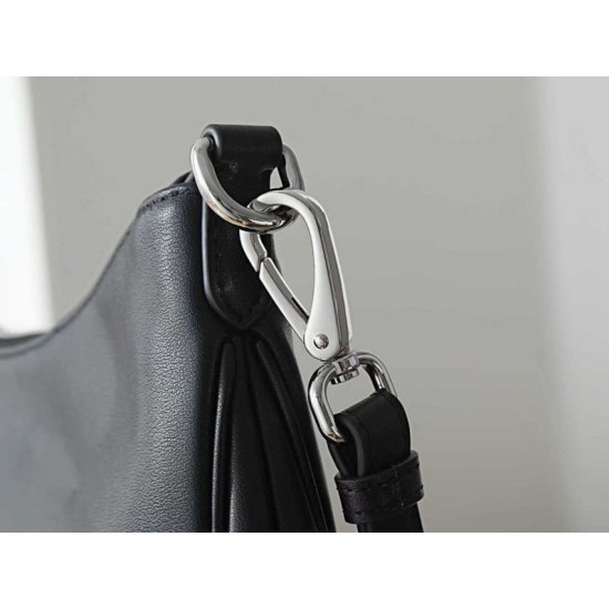 Mirror Quality Replica Prada Fold Large Crossbody Bag 1BC288 in Black/Brown Clone