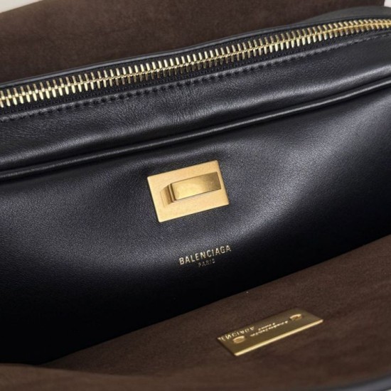 Mirror Quality Replica Balenciaga Le 7 Medium Crossbody Bag in Black Clone