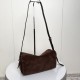 Mirror Quality Replica Balenciaga Le 7 Crossbody Bag in Brown Suede Clone