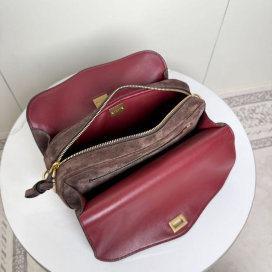 Mirror Quality Replica Balenciaga Le 7 Crossbody Bag in Brown Suede Clone