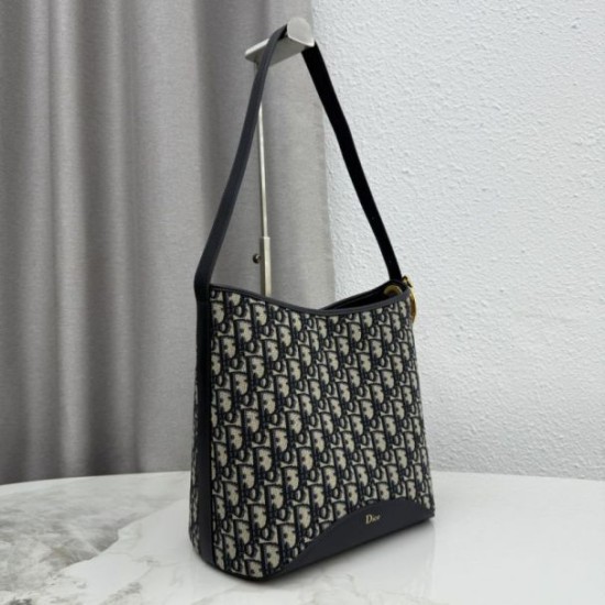Mirror Quality Replica Dior Médaillon Medium Bucket Bag M1532 Dior Oblique Blue Clone