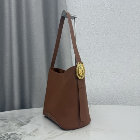 Mirror Quality Replica Dior Médaillon Medium Bucket Bag M1532 Brown Clone