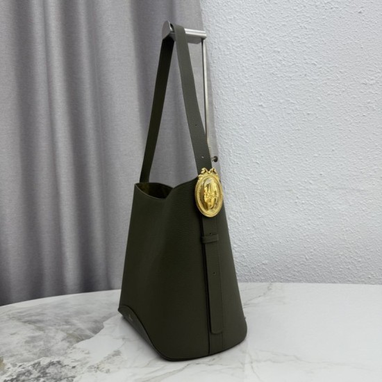 Mirror Quality Replica Dior Médaillon Medium Bucket Bag M1532 Dark Green Clone