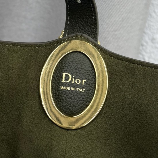 Mirror Quality Replica Dior Médaillon Medium Bucket Bag M1532 Dark Green Clone