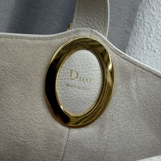 Mirror Quality Replica Dior Médaillon Medium Bucket Bag M1532 White Clone