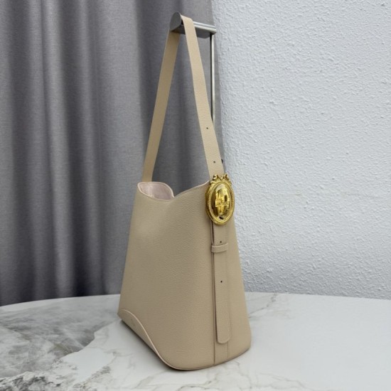 Mirror Quality Replica Dior Médaillon Medium Bucket Bag M1532 Beige Clone