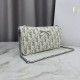 Mirror Quality Replica Dior Oblique Bow Chain clutch S2504 beige/gray Clone