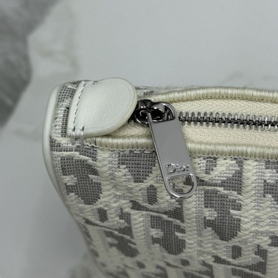 Mirror Quality Replica Dior Oblique Bow Chain clutch S2504 beige/gray Clone