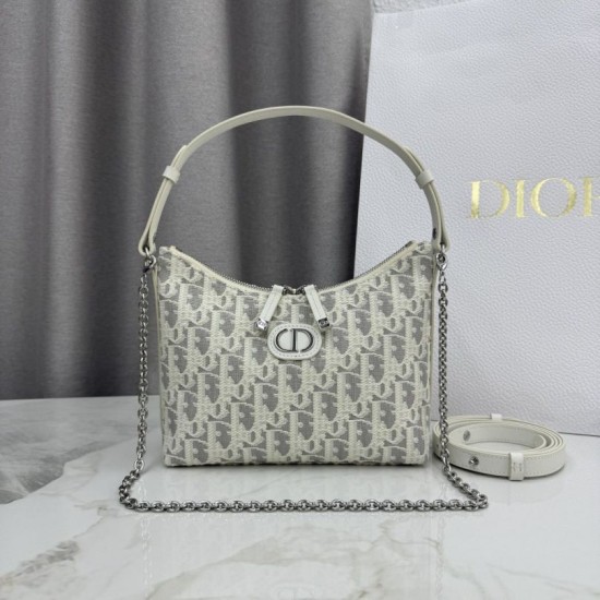Luxury Replica Dior 30 Montaigne Miss Caro Oblique shoulder bag beige/gray Knockoff Mirror Quality Replica Dior 30 Montaigne Miss Caro Oblique shoulder bag beige/gray Clone