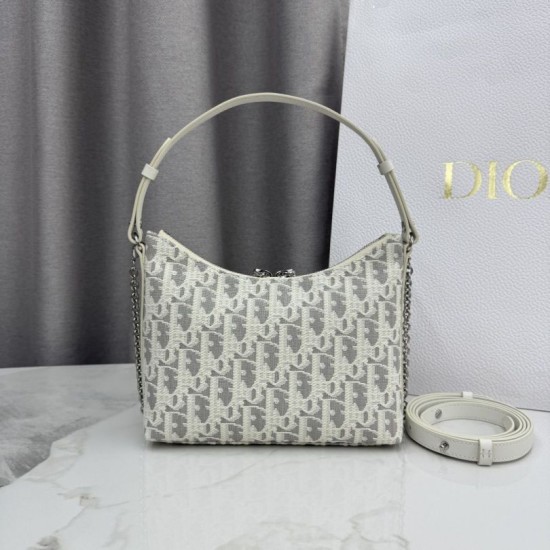 Luxury Replica Dior 30 Montaigne Miss Caro Oblique shoulder bag beige/gray Knockoff Mirror Quality Replica Dior 30 Montaigne Miss Caro Oblique shoulder bag beige/gray Clone