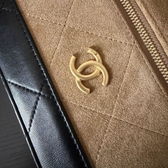 Mirror Quality Replica Chanel 26P Travel Bag with Chain Brown Suede Clone