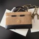 Mirror Quality Replica Chanel 26P Travel Bag with Chain Brown Suede Clone