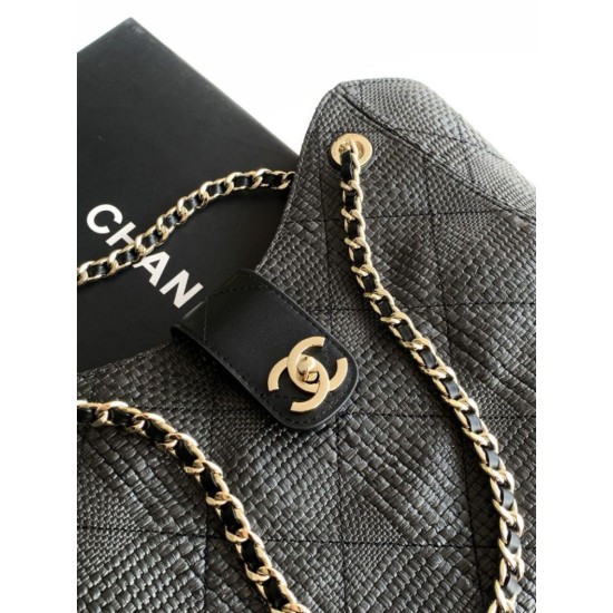 Mirror Quality Replica Chanel 2026 Woven Raffia Tote Bag AS6090 Apricot Clone