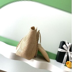 Luxury Replica Chanel 2026 Woven Raffia Tote Bag AS6090 Black Knockoff Mirror Quality Replica Chanel 2026 Woven Raffia Tote Bag AS6090 Black Clone