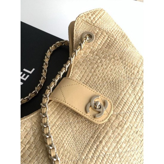 Mirror Quality Replica Chanel 2026 Woven Raffia Tote Bag AS6090 Black Clone