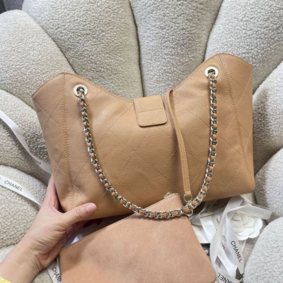 Mirror Quality Replica Chanel Small/Large Shopping Bag AS6095/AS6090 with Clutch Brown Clone