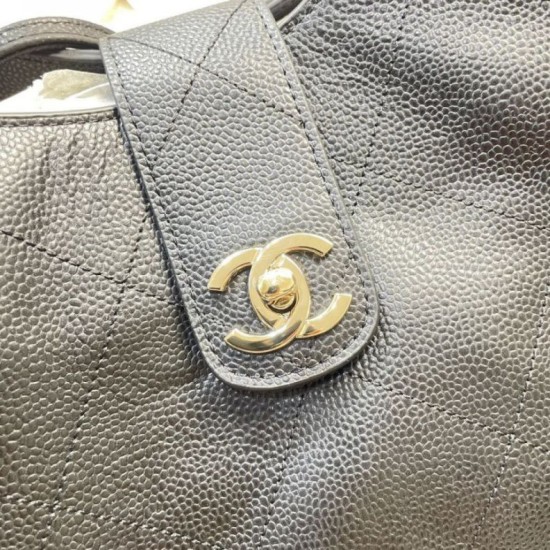 Mirror Quality Replica Chanel Small/Large Shopping Bag AS6095/AS6090 with Clutch Black Clone