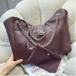 Mirror Quality Replica Chanel Small/Large Shopping Bag AS6095/AS6090 with Clutch Burgundy Clone