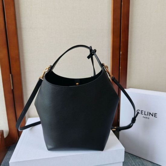 Mirror Quality Replica Celine Small Teen Hobo Shoulder Bag with Coin Purse Black Clone