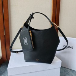 Mirror Quality Replica Celine Small Teen Hobo Shoulder Bag with Coin Purse Black Clone