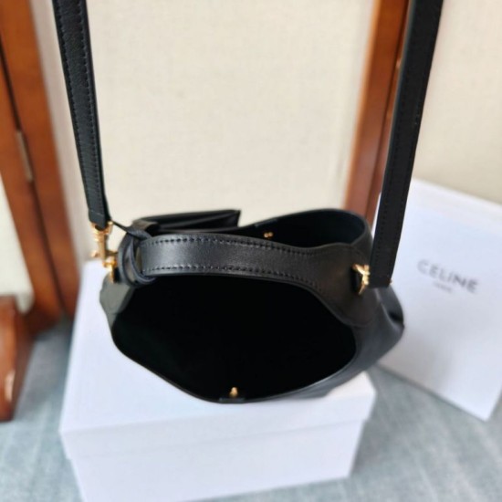 Mirror Quality Replica Celine Small Teen Hobo Shoulder Bag with Coin Purse Black Clone